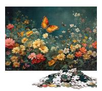 Puzzle en Bois de 1000 pièces pour Adultes - Papillons et Fleurs - Jeu de Puzzle pour Enfants - Jeux familiaux - Cadeaux de Noël - 1000 pièces (75 x 50 cm)