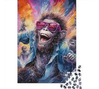 Puzzle en Bois de 1000 pièces pour Adultes, Puzzle carré Art Monkey pour Enfants, Jeux en Famille, Cadeaux de Noël, 1000 pièces (75 x 50 cm)
