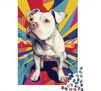 Puzzle en Bois de 1000 pièces pour Adultes - Puzzle Pitbull pour Enfants - Jeux de Famille - Cadeaux de Noël - 1000 pièces (75 x 50 cm)