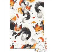 Puzzle en Bois de 1000 pièces pour Adultes, Puzzle Renard pour Enfants, Jeux de société, Cadeau de Noël, 38 x 26 cm / 1000 pièces