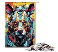 Puzzle en Bois de 1000 pièces pour Adultes Robot Hyène Africaine par SplattersLots de Puzzles épais et colorés pour Adultes Difficile et Stimulant 75 x 50 cm
