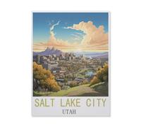 Puzzle en Bois De 1000 Pièces pour Adultes，Salt Lake City Utah，Jouets De Décompression Éducatifs Et Intellectuels, Jeux Familiaux Amusants pour Enfants（75x50cm）-FL57
