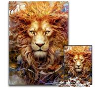 Puzzle en Bois de 1000 pièces représentant Un Lion Sauvage idéal pour la décoration de la Maison ou comme Cadeau pour Adultes 1000 pièces (75 x 50 cm)