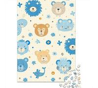 Puzzle en Bois de 1000 pièces représentant Un Ours, idéal pour Adultes. Jeu éducatif et Anti-Stress. Cadeau de Noël. Dimensions : 38 x 26 cm.