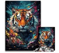 Puzzle en Bois de 1000 pièces représentant Un Tigre féroce idéal pour Les Adolescents pour créer des Liens familiaux et pour décorer la Maison 1000 pièces (38 x 26 cm)