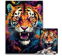 Puzzle en Bois de 1000 pièces représentant Un Tigre majestueux idéal pour la décoration de la Maison ou comme Cadeau pour Adultes 1000 pièces (75 x 50 cm)