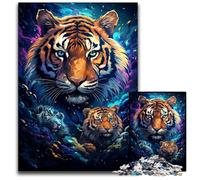 Puzzle en Bois de 1000 pièces représentant Un Tigre majestueux idéal pour la décoration de la Maison ou comme Cadeau pour Adultes 1000 pièces (75 x 50 cm)