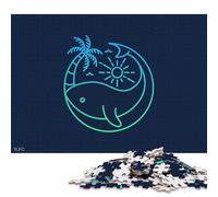 Puzzle en Bois de 1000 pièces représentant Une Baleine en été, idéal pour Adultes. Jeu éducatif Anti-Stress et Cadeau de Noël. 1000 pièces (75 x 50 cm).