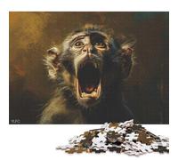 Puzzle en Bois de 1000 pièces « Singe Hurlant » pour Adultes, Jouet éducatif Anti-Stress, Cadeau de Noël, 1000 pièces (75 x 50 cm)