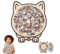 Puzzle en bois de 135 pièces en forme de chat coloré Maillard, puzzle en bois en forme d'animal unique pour adultes et adolescents, cadeau de décoration d'intérieur, pose ludique, contours en forme de