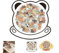 Puzzle en Bois de 135 pièces en Forme de Chien aux Couleurs Morandi, Puzzle en Bois Unique en Forme d'animal, Cadeau créatif pour Les Amateurs de Puzzles, décoration d'intérieur (B)