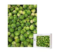 Puzzle en Bois de 300 pièces avec Motif de Choux de Bruxelles Verts, livré dans Une boîte.