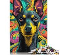 Puzzle en Bois de 300 pièces avec Un Motif Abstrait coloré de Chien. Puzzle Unique et créatif, Cadeau pour Adultes, Jeu Familial Stimulant (40 x 28 cm).