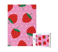 Puzzle en Bois de 300 pièces en Forme de cœur et de Fraises, avec boîte d'emballage pour Adultes.