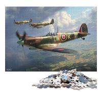 Puzzle en Bois de 300 pièces « Le Trio Spitfire Prend Son envol » pour Adultes et Adolescents, pour la Veille de Noël (40 x 28 cm).