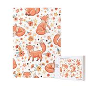 Puzzle en Bois de 300 pièces représentant d'adorables Renards Roux de Dessin animé, pour Le Plaisir des Adultes et des familles.