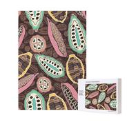 Puzzle en Bois de 300 pièces représentant des cabosses de Cacao colorées, idéal pour s'amuser en Famille.