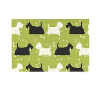 Puzzle en Bois de 300 pièces représentant des Silhouettes de Chiens Scottie et Westie, idéal pour Les Adultes et Les Personnes âgées.