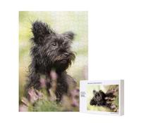 Puzzle en Bois de 300 pièces représentant Un Affenpinscher, Un Chien Noir et Un Terrier Singe, idéal pour s'amuser en Famille.