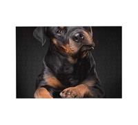 Puzzle en Bois de 300 pièces représentant Un Rottweiler Aimant, confiant et Loyal - pour Adultes et Personnes âgées