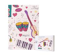 Puzzle en Bois de 300 pièces sur Le thème « La Musique Blues, C'est ma Vie », avec boîte d'emballage pour Adultes.