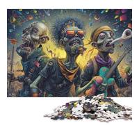 Puzzle en Bois de 300 pièces « Zombie Rock Band Chaos in Color » pour Adultes, Jeu éducatif Anti-Stress, Cadeau de Noël, 300 pièces (40 x 28 cm).