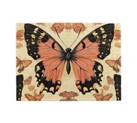 Puzzle en bois de 500 pièces avec papillons noirs et roses pour adultes - Taille du jeu : 38,1 x 51,8 cm
