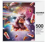Puzzle En Bois De 500 Pièces Chat Pizza Galaxie Aléatoire