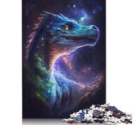 Puzzle en Bois de 500 pièces « Dinosaures de l'espace Galactique » pour Adultes, Puzzle de Forme Unique, pour Toute la Famille (52 x 38 cm).