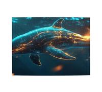 Puzzle en bois de 500 pièces en forme de dauphin léger qui coule pour adultes, puzzle stimulant pour taille de jeu 38,1 x 50,1 cm
