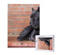 Puzzle en Bois de 500 pièces, Jeu Familial pour Adultes et Adolescents,Cane Corso, Gros Chiens Noirs, Animaux de Compagnie