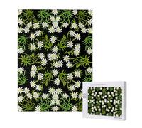 Puzzle en Bois de 500 pièces, Jeu Familial pour Adultes et Adolescents,Edelweiss des Alpes suisses Floral