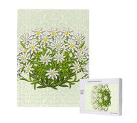 Puzzle en Bois de 500 pièces, Jeu Familial pour Adultes et Adolescents,Edelweiss Fleurs de Montagne suisses