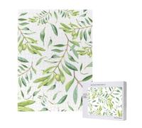 Puzzle en Bois de 500 pièces, Jeu Familial pour Adultes et Adolescents,Impression Artistique d'olivier à Feuilles Vertes