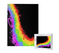 Puzzle en Bois de 500 pièces, Jeu Familial pour Adultes et Adolescents,l'amour gagne l'arc-en-Ciel