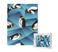 Puzzle en Bois de 500 pièces, Jeu Familial pour Adultes et Adolescents,Pingouin polygone Abstrait