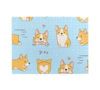Puzzle en Bois de 500 pièces pour Adultes, Chien Corgi Kawaii Mignon, pour Personnes âgées