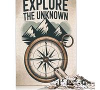 Puzzle en Bois de 500 pièces pour Adultes - Explorez l'inconnu - Aventure à la Boussole - Puzzle carré pour Enfants - Jeux en Famille - Cadeaux de Noël - 500 pièces (52 x 38 cm)