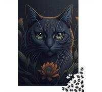 Puzzle en Bois de 500 pièces pour Adultes, Motif Chat, Jeu Familial, pour Un ami, 500 pièces (52 x 38 cm)