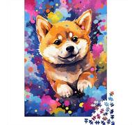 Puzzle en Bois de 500 pièces pour Adultes, Motif Corgi coloré, Jeu Familial, pour Un ami, 500 pièces (52 x 38 cm)