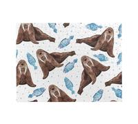 Puzzle en Bois de 500 pièces pour Adultes, Motif Morse Brun Aquarelle, pour Personnes âgées