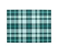 Puzzle en Bois de 500 pièces pour Adultes, Motif Tartan, Nuances Bleu Sarcelle Vintage