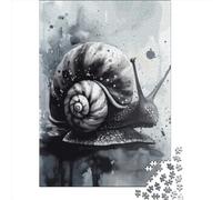 Puzzle en Bois de 500 pièces pour Adultes, Puzzle carré « Escargot Lent », Jeux familiaux, Cadeaux de Noël, 500 pièces (52 x 38 cm)