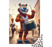 Puzzle en Bois de 500 pièces pour Adultes, Puzzle carré Tigre Batteur, Jeux de Famille pour Enfants, Cadeaux de Noël, 500 pièces (52 x 38 cm)
