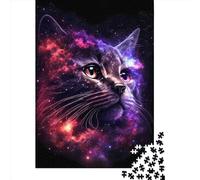 Puzzle en Bois de 500 pièces pour Adultes, Puzzle Chat Galaxie pour Enfants, Jeux en Famille, Cadeaux de Noël, 500 pièces (52 x 38 cm)