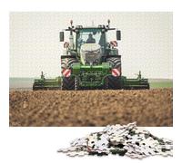 Puzzle en Bois de 500 pièces pour Adultes - Tracteur Fendt dans Un Champ - Puzzle carré pour Enfants - Jeux en Famille - Cadeaux de Noël - 500 pièces (52 x 38 cm)
