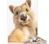 Puzzle en Bois de 500 pièces représentant Un Adorable Quokka Selfie, idéal pour Les Adolescents et Les Adultes. Puzzle pour Adultes et Adolescents, 500 pièces (52 x 38 cm).