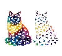 Puzzle en bois de chat, 201 pièces, décoration de chambre à coucher | Puzzles d'animaux irréguliers pour adultes adolescents collectionneurs soirée de jeu vacances anniversaire intérieur bureau