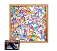 Puzzle en Bois De Chat | Jouets Éducatifs Coloriage Chat,Puzzles Animaliers avec Cadre Photo - pour Filles Chambre à Coucher Salle de Jeux Salle de Classe École à la Maison Maternelle Anniversaire