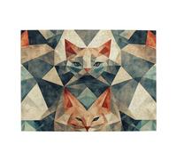 Puzzle en bois de chat miroir de 500 pièces pour adultes, puzzle stimulant pour taille de jeu 38,1 x 50,1 cm